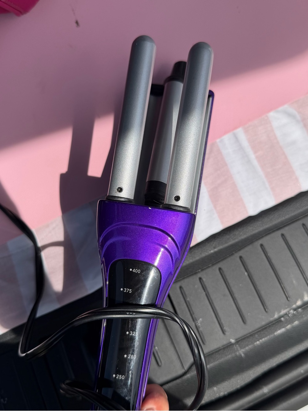 Purple Triple Barrel Waver Hair Tool